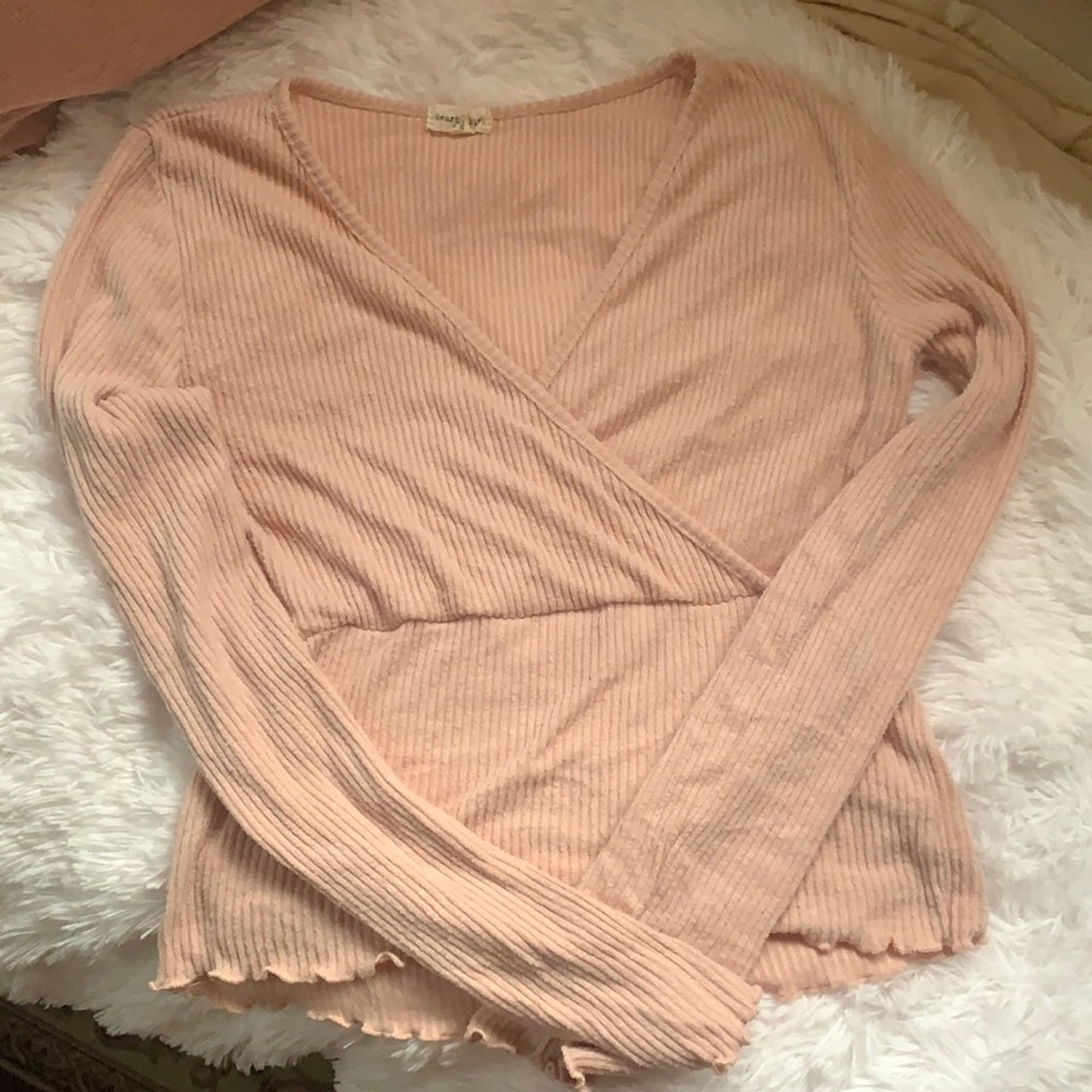 Baby pink long sleeve top